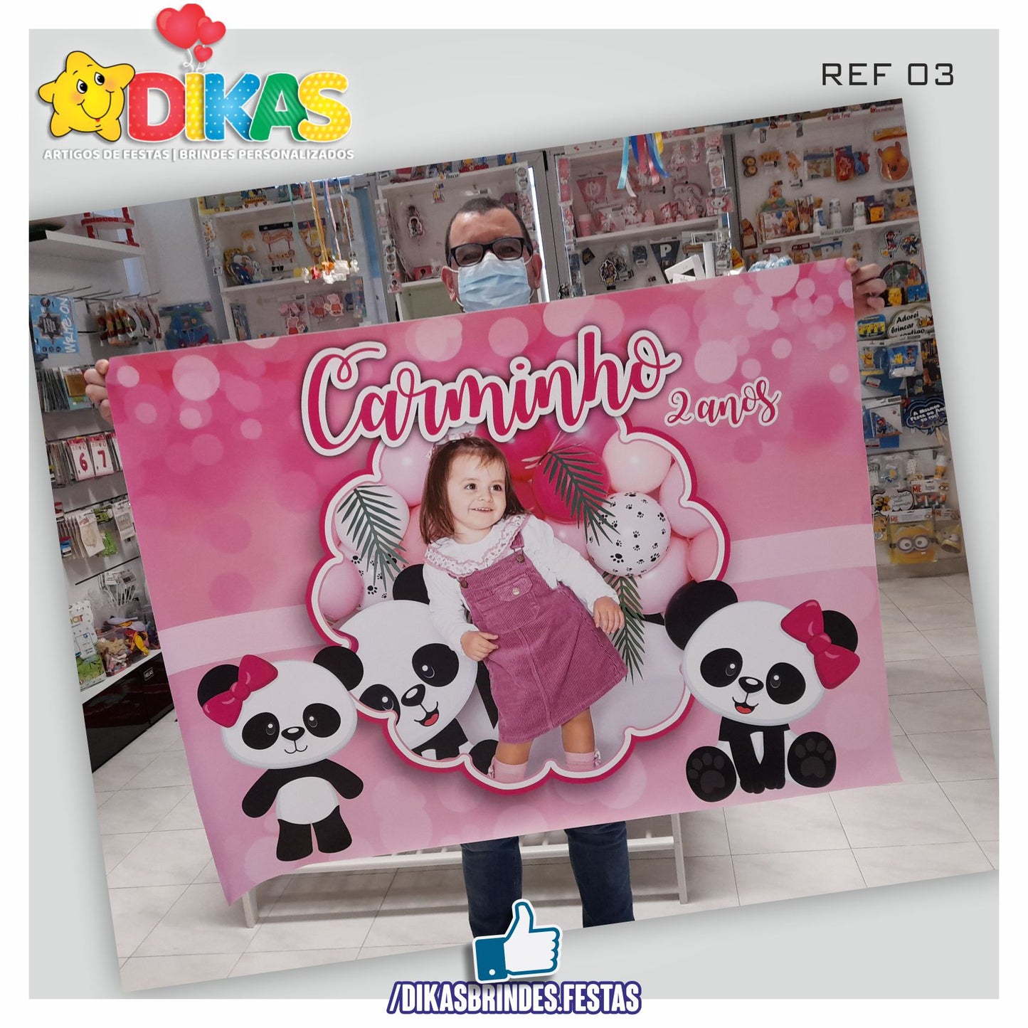 PAINEL TEMÁTICO E/OU PERSONALIZADO - PANDA BEBÉ