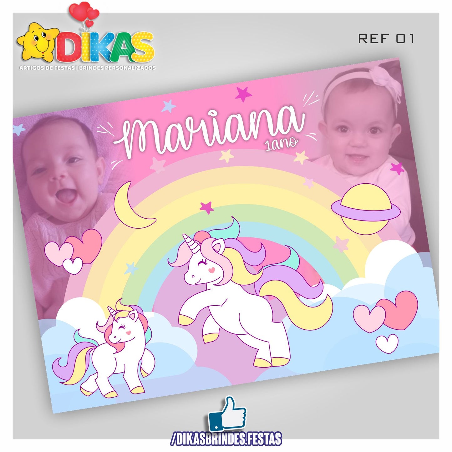 PAINEL TEMÁTICO E/OU PERSONALIZADO - UNICÓRNIO