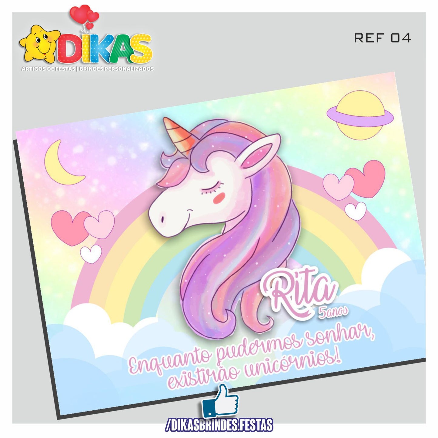 PAINEL TEMÁTICO E/OU PERSONALIZADO - UNICÓRNIO