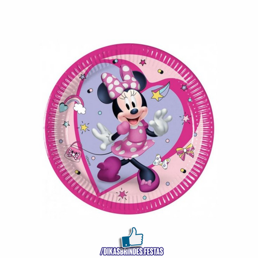PRATOS MINNIE ROSA 20CM