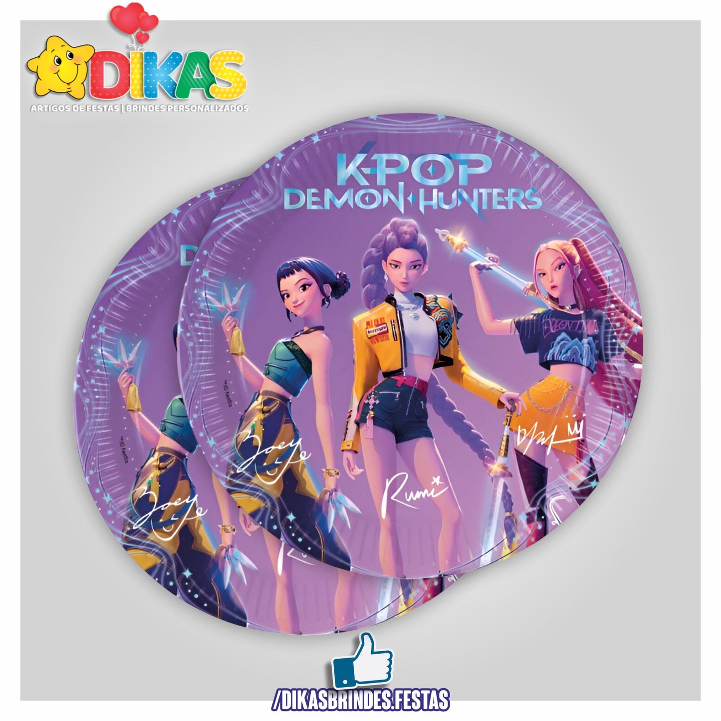 PRATOS 23CM GUERREIRAS DO K-POP