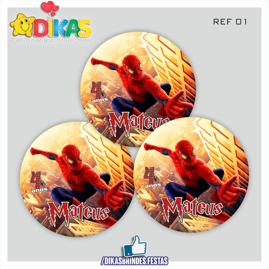 AUTOCOLANTE PERSONALIZADO (40 UNID) - HOMEM ARANHA