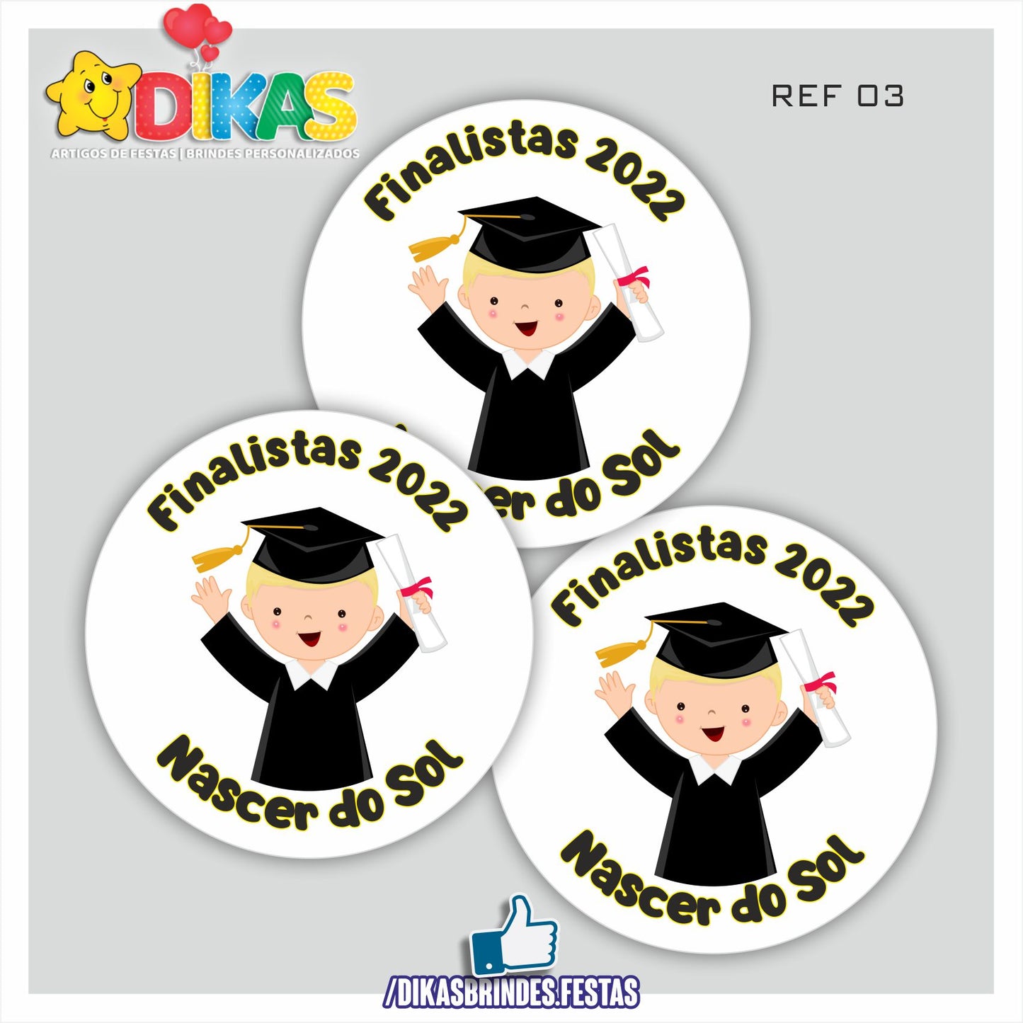 AUTOCOLANTE PERSONALIZADO (40 UNID) - FINALISTAS