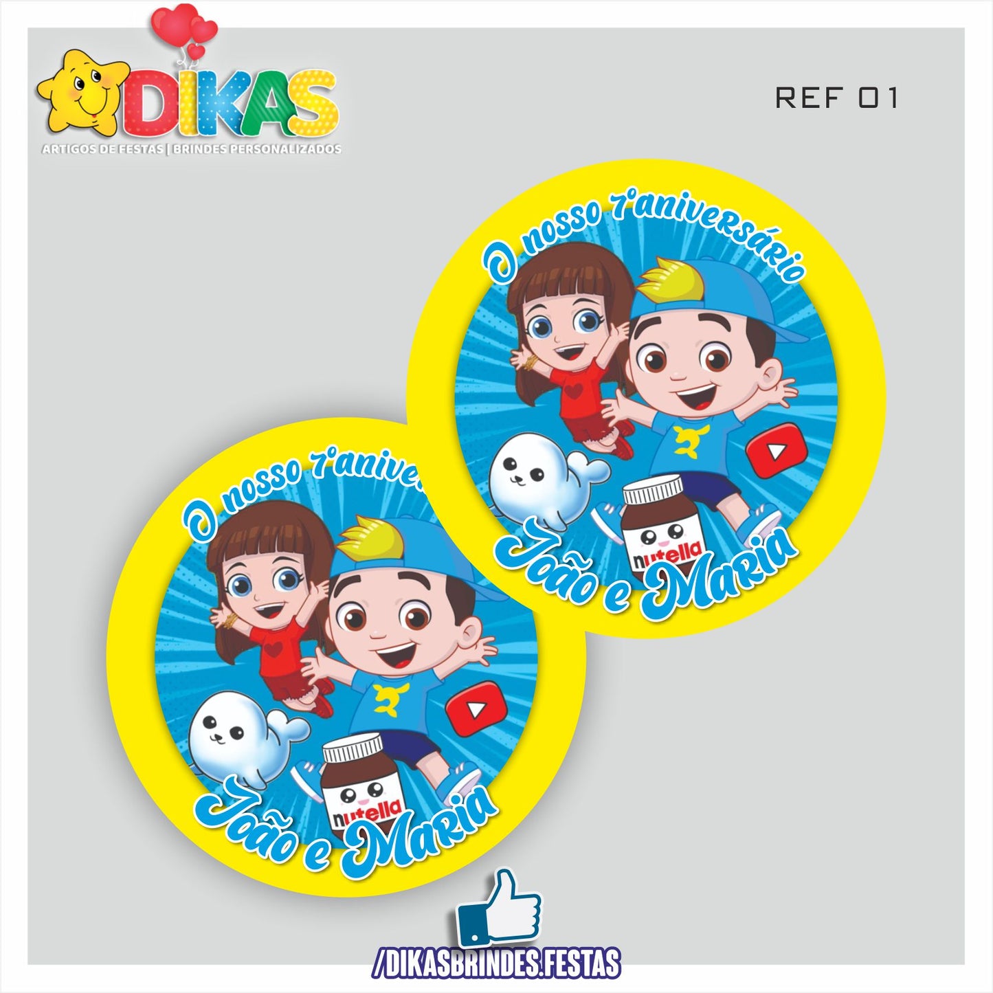 AUTOCOLANTE PERSONALIZADO (40 UNID) - LUCCAS NETO