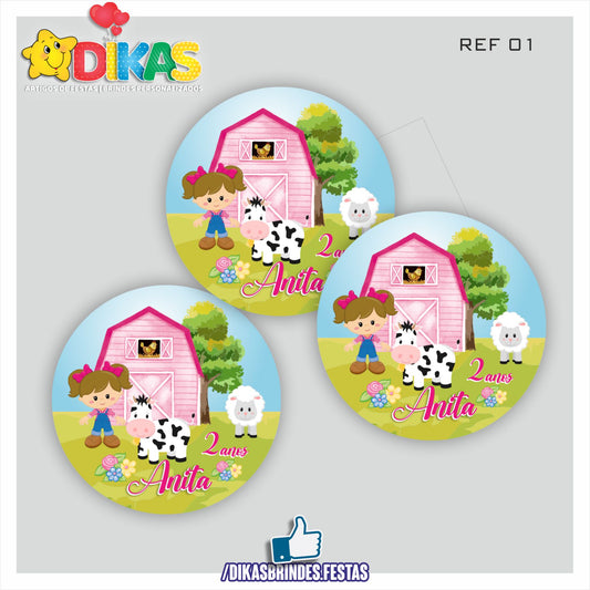 AUTOCOLANTE PERSONALIZADO (40 UNID) - ANIMAIS DA QUINTA