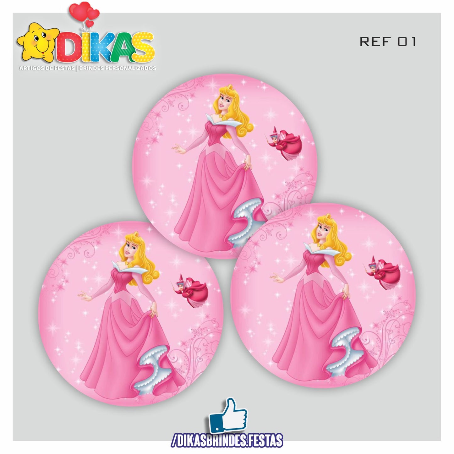 AUTOCOLANTE 5cm - PRINCESA AURORA