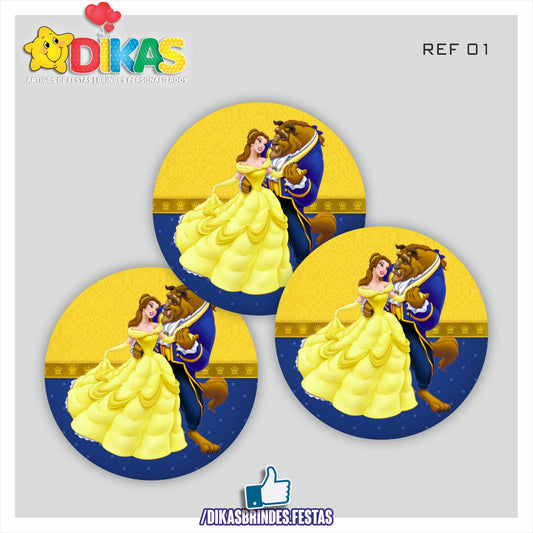 AUTOCOLANTE 5cm - A BELA E A FERA