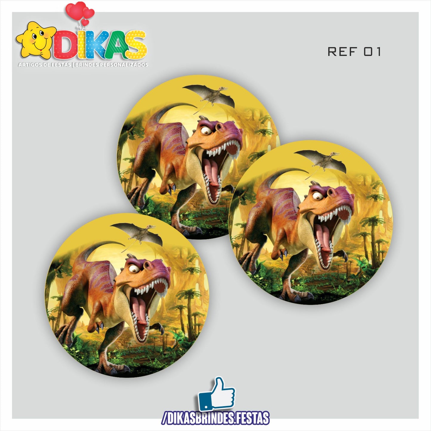AUTOCOLANTE 5cm - DINOSSAUROS