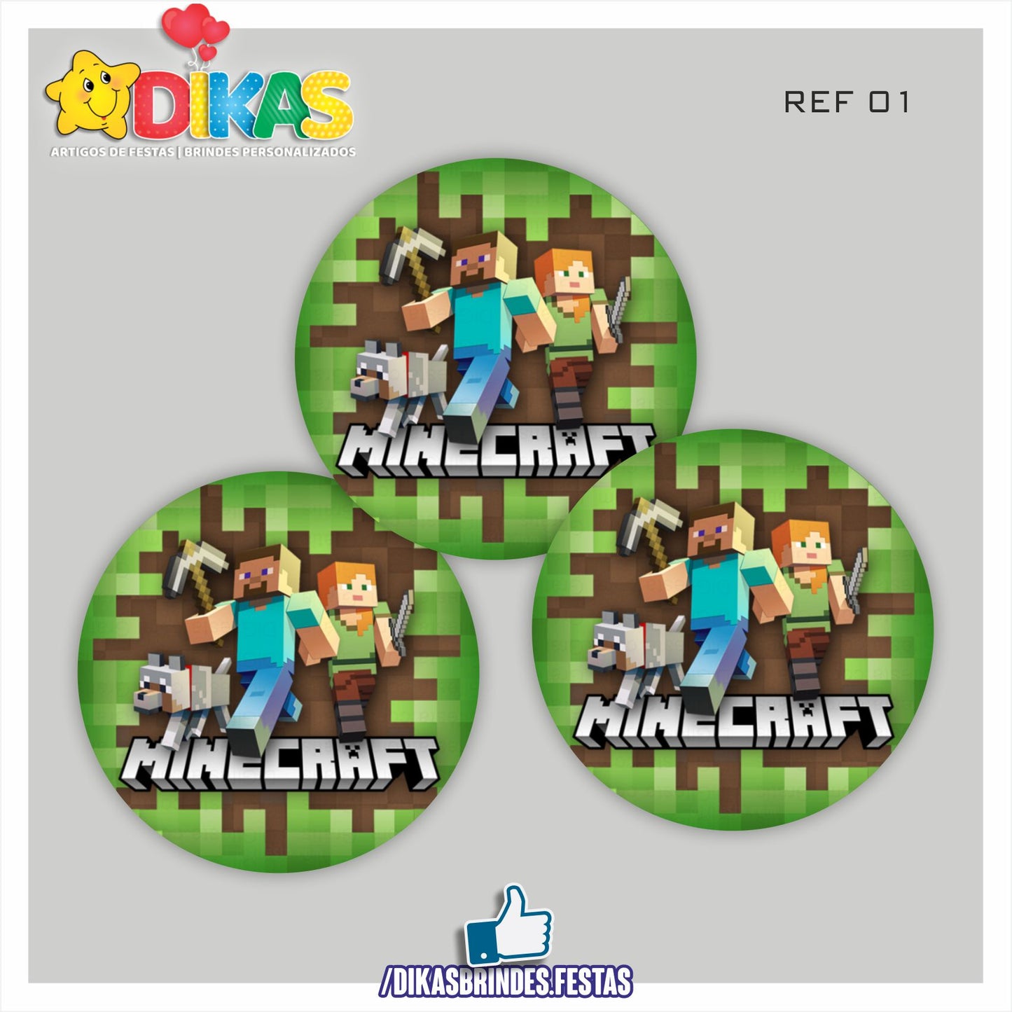 AUTOCOLANTE 5cm - MINECRAFT