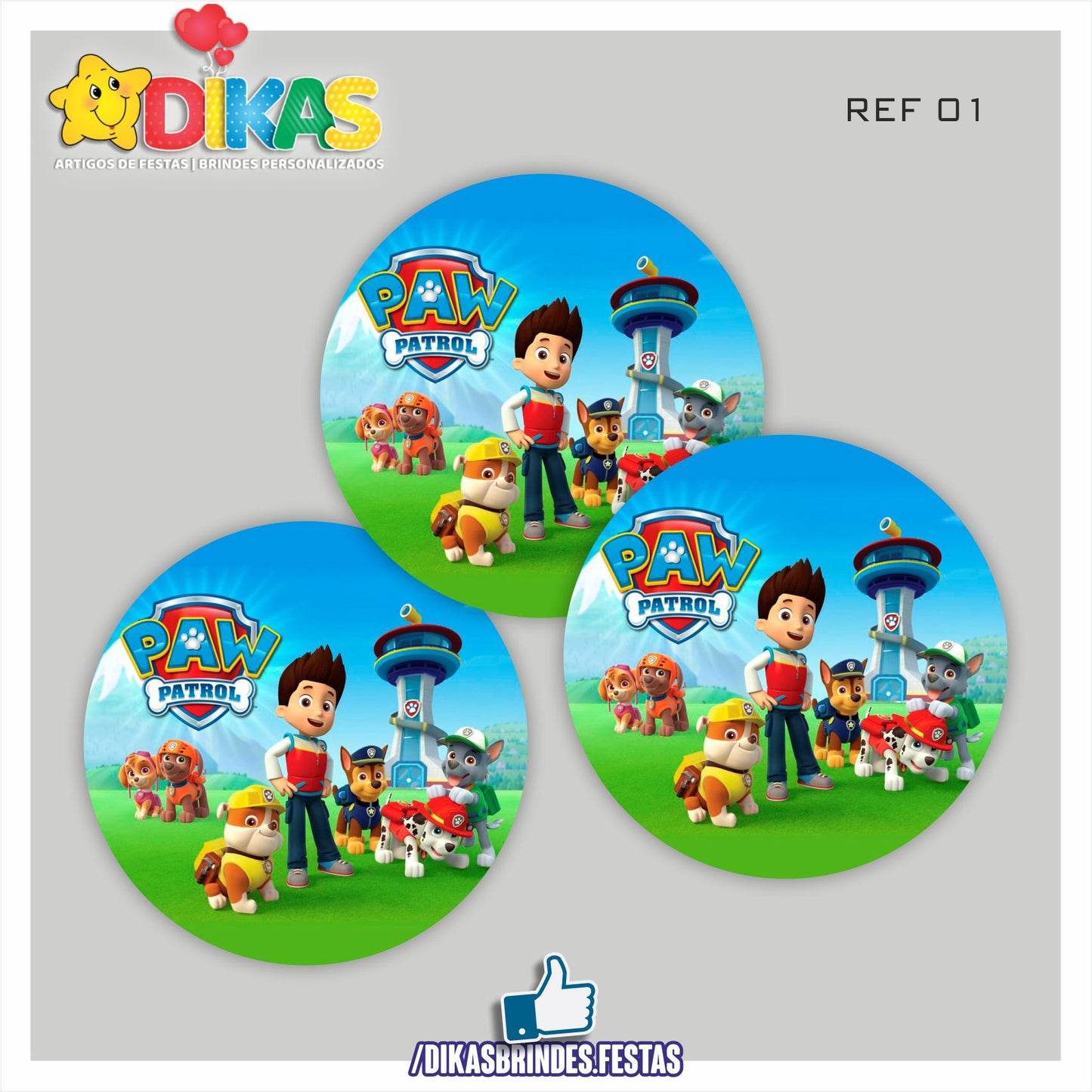 AUTOCOLANTE 5cm - PATRULHA PATA