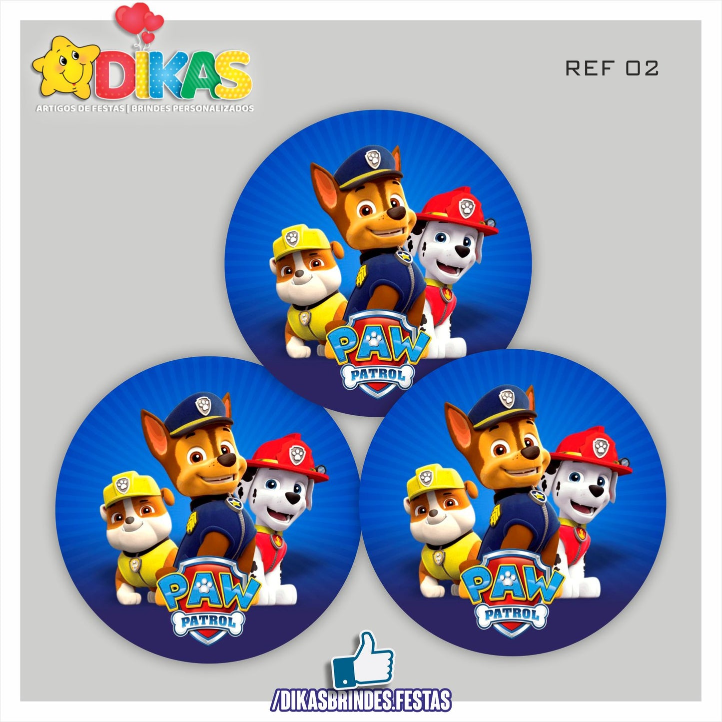 AUTOCOLANTE 5cm - PATRULHA PATA