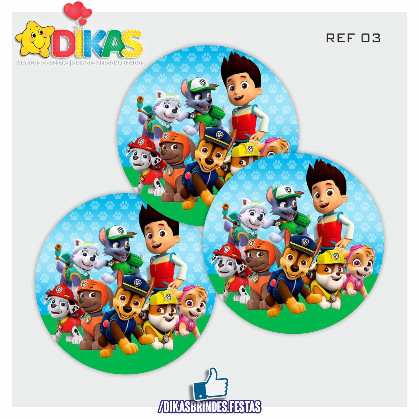 AUTOCOLANTE 5cm - PATRULHA PATA