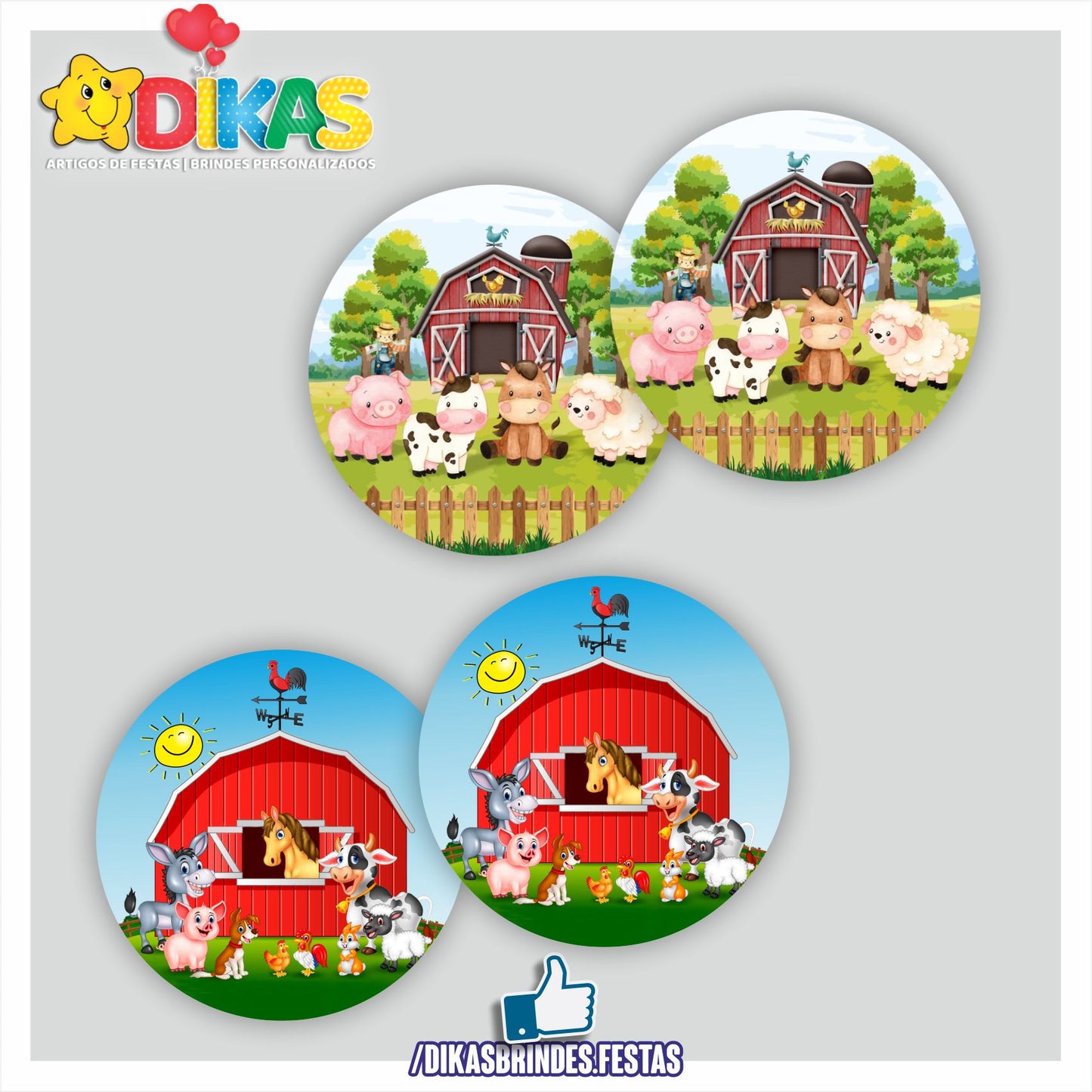 AUTOCOLANTE 5cm - ANIMAIS DA QUINTA