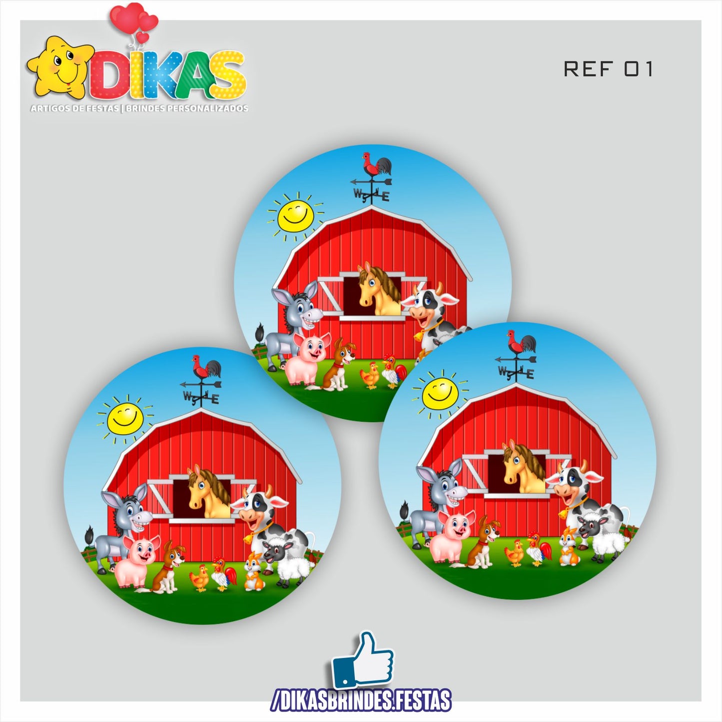 AUTOCOLANTE 5cm - ANIMAIS DA QUINTA