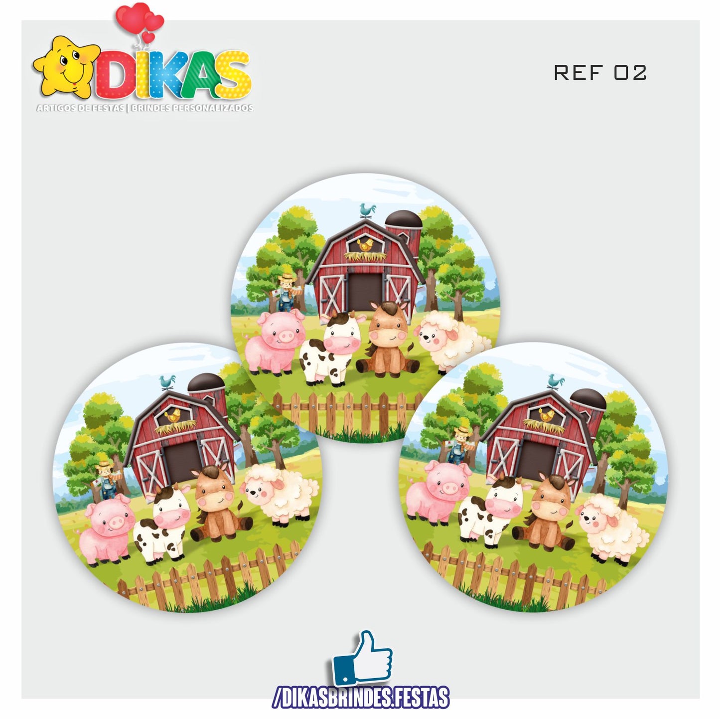 AUTOCOLANTE 5cm - ANIMAIS DA QUINTA