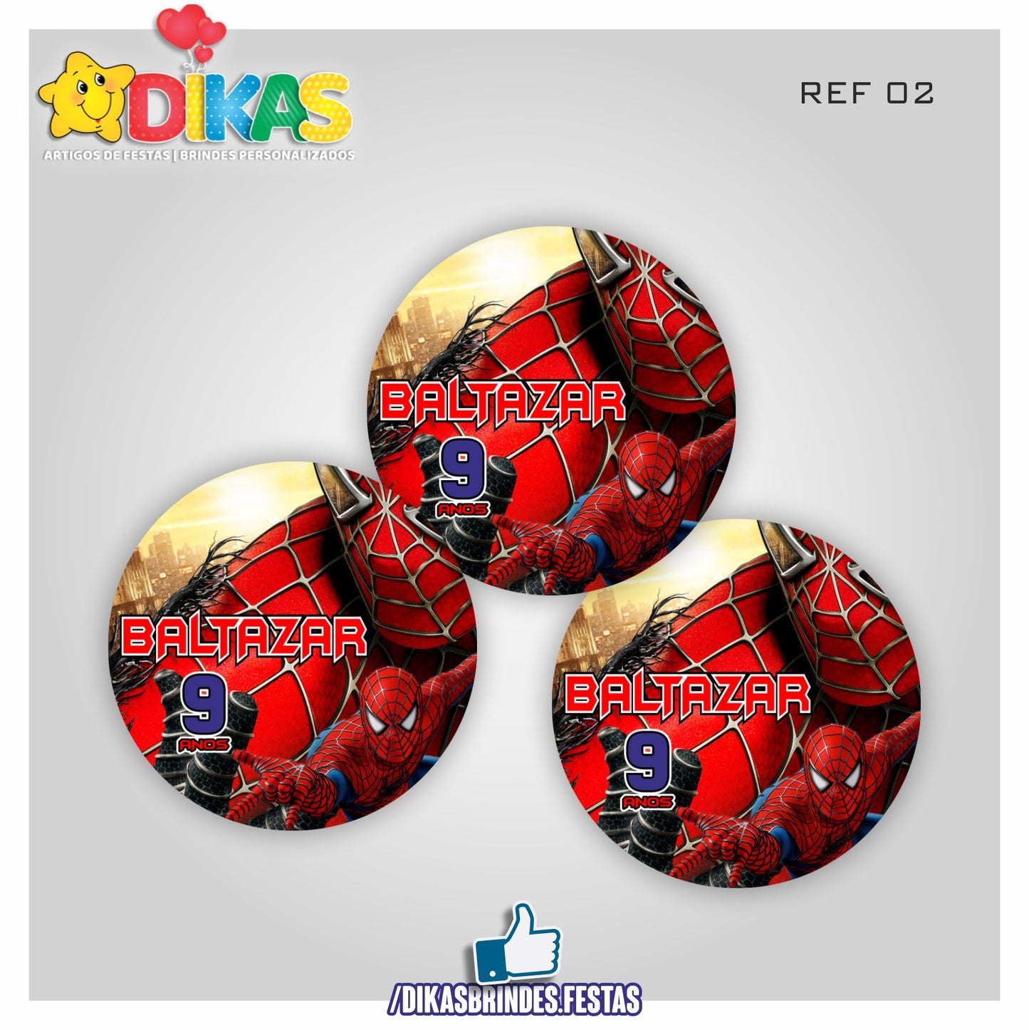 AUTOCOLANTE PERSONALIZADO (40 UNID) - HOMEM ARANHA