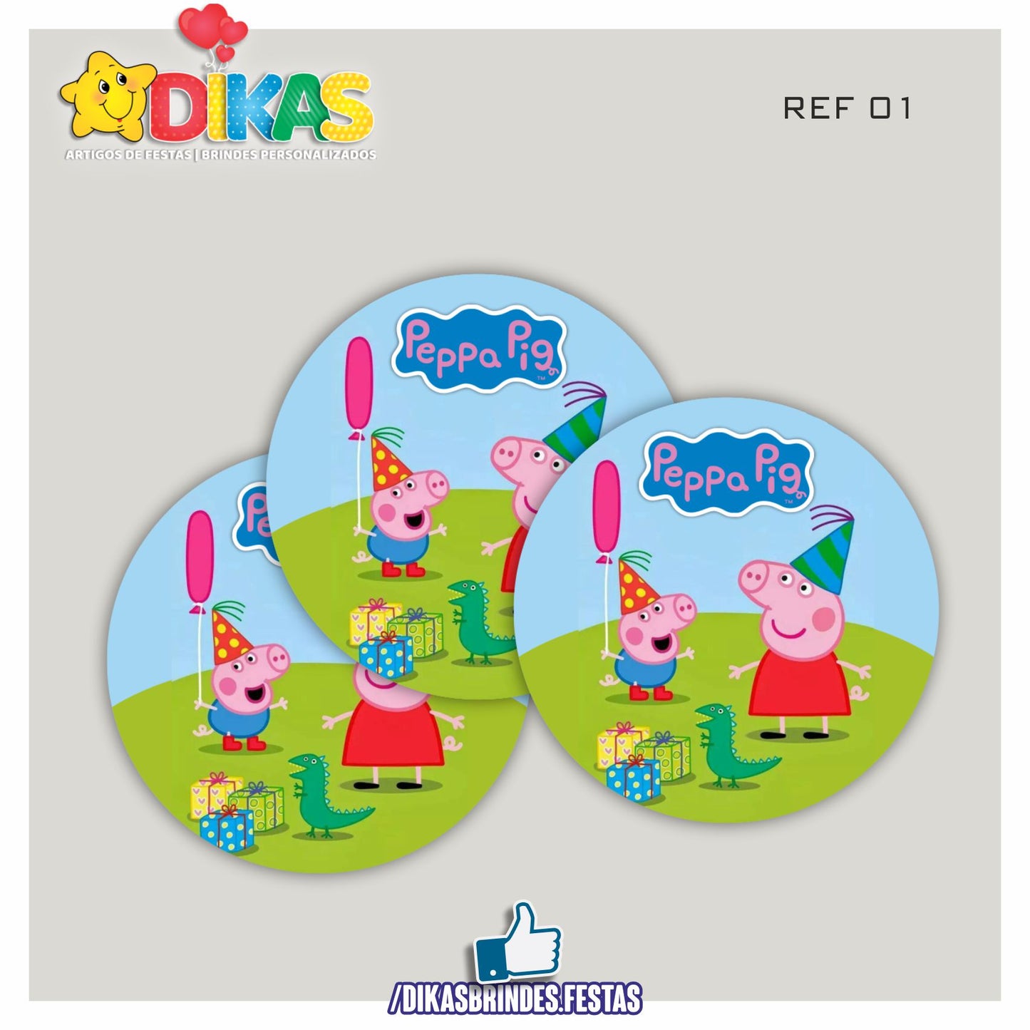 AUTOCOLANTE 5cm - PORQUINHA PEPPA