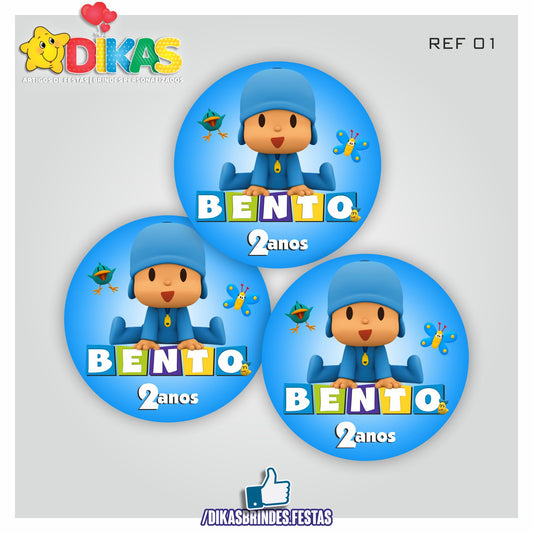 AUTOCOLANTE PERSONALIZADO (40 UNID) - POCOYO