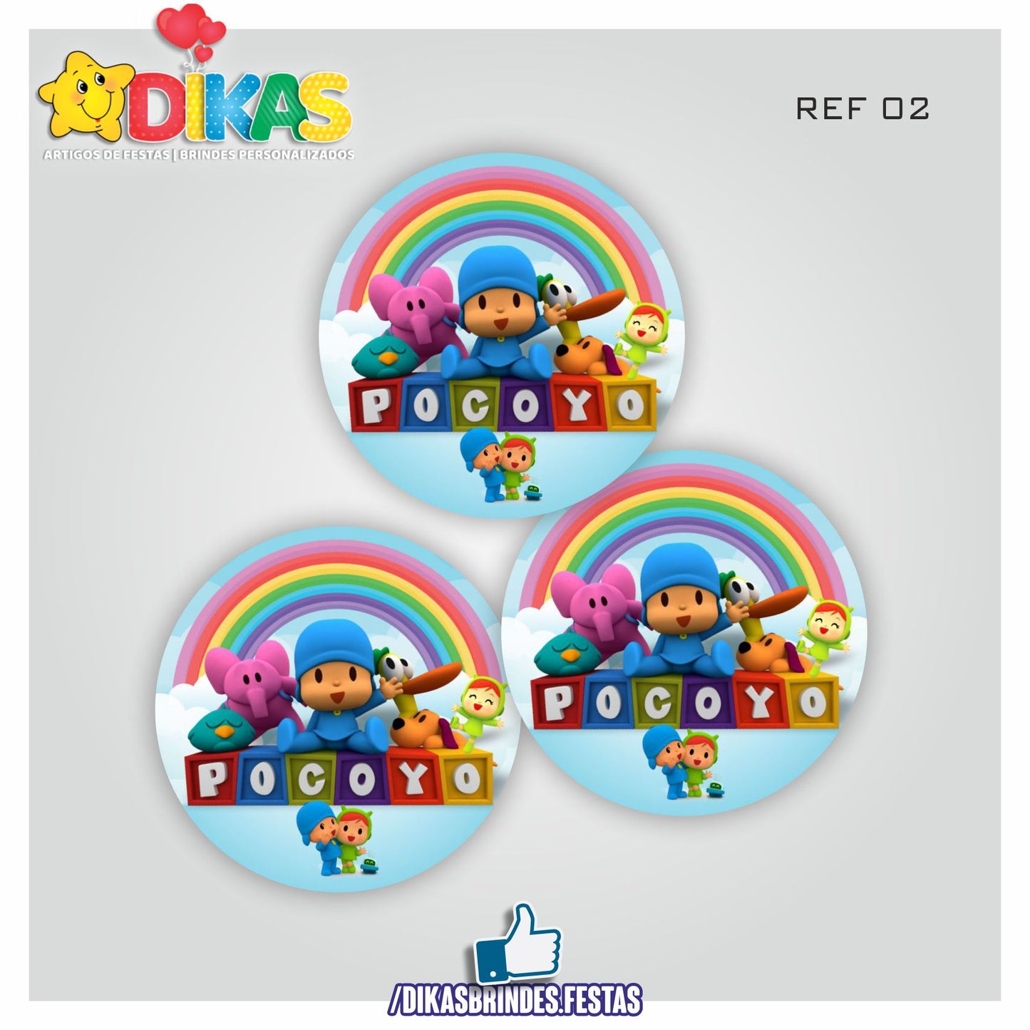 AUTOCOLANTE 5cm - POCOYO