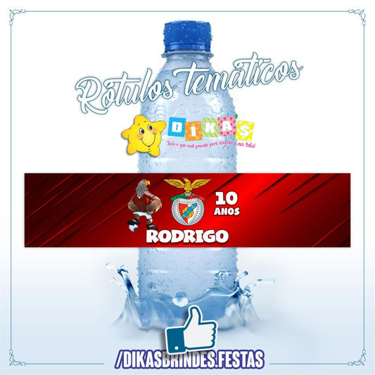 RÓTULO PERSONALIZADO P/ GARRAFA DE ÁGUA - FUTEBOL BENFICA