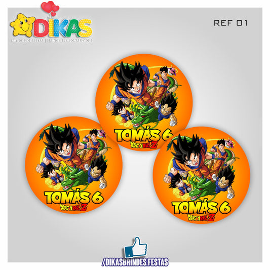 AUTOCOLANTE PERSONALIZADO (40 UNID) - DRAGON BALL