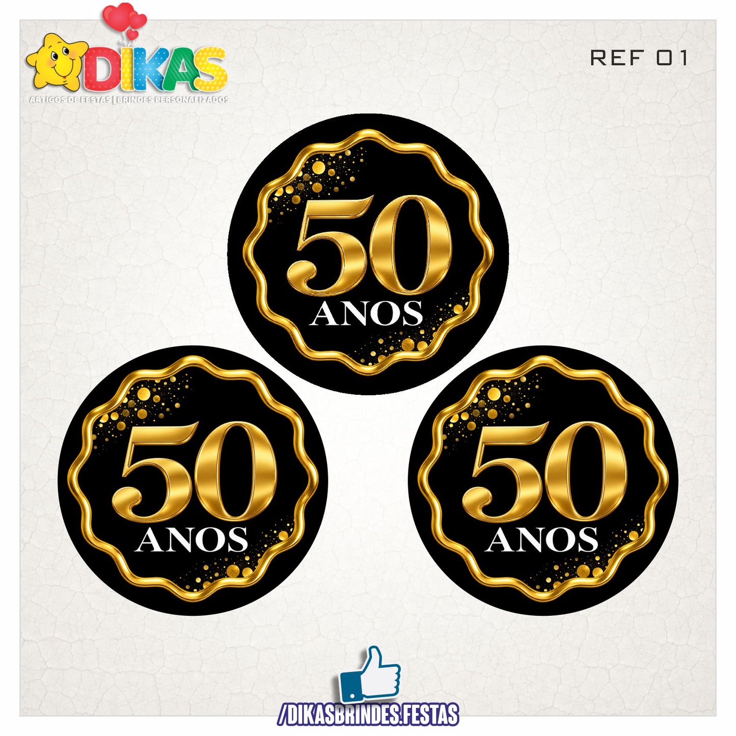 AUTOCOLANTE 5cm - 50 ANOS