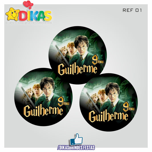AUTOCOLANTE PERSONALIZADO (40 UNID) - HARRY POTTER