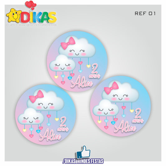 AUTOCOLANTE PERSONALIZADO (40 UNID) - CHUVA DE AMOR