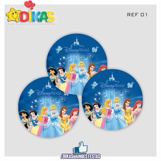 AUTOCOLANTE 5cm - PRINCESAS DISNEY