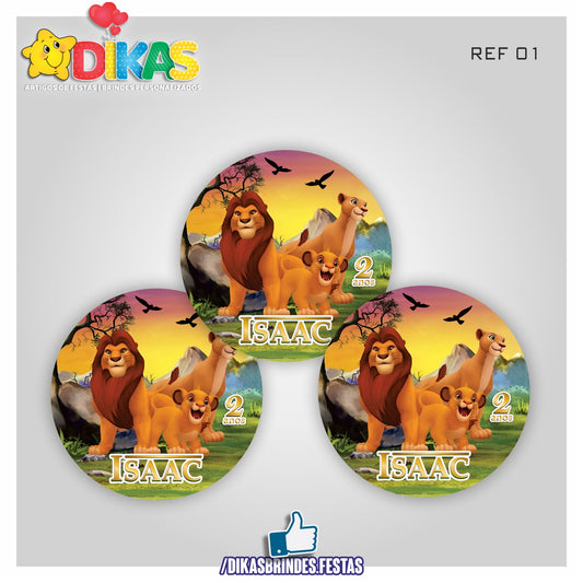 AUTOCOLANTE PERSONALIZADO (40 UNID) - REI LEÃO