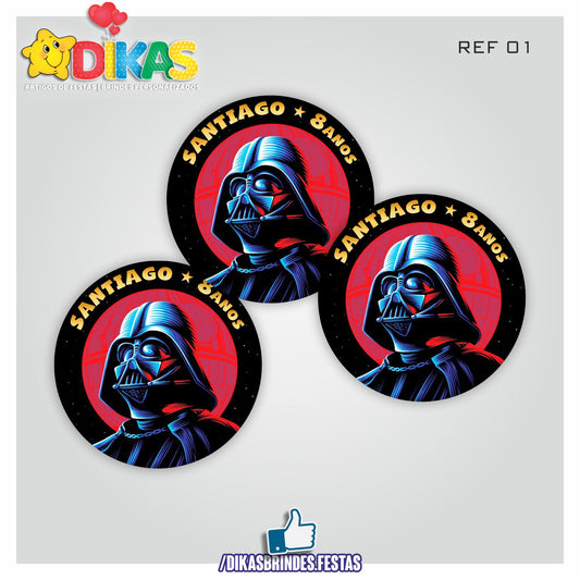 AUTOCOLANTE PERSONALIZADO (40 UNID) - STAR WARS