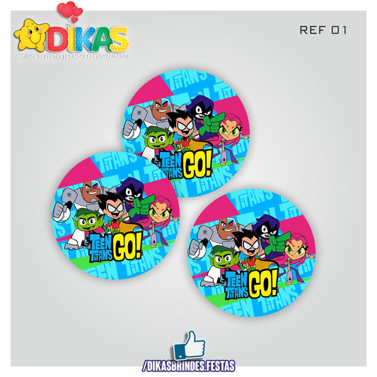 AUTOCOLANTE 5cm - TEEN TITANS GO