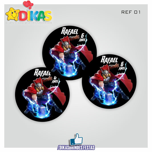 AUTOCOLANTE PERSONALIZADO (40 UNID) - THOR