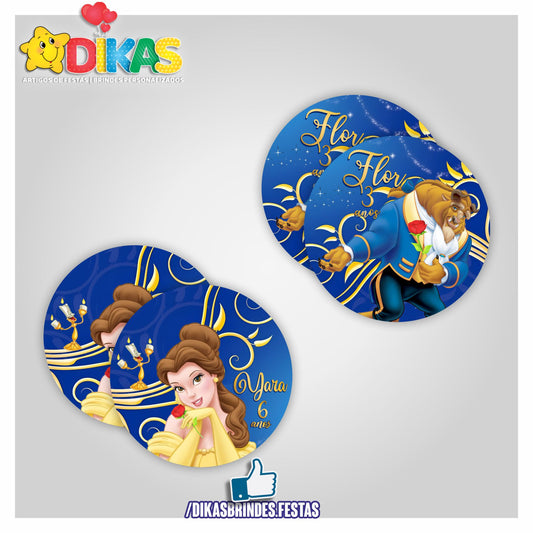 AUTOCOLANTE PERSONALIZADO (40 UNID) - A BELA E A FERA