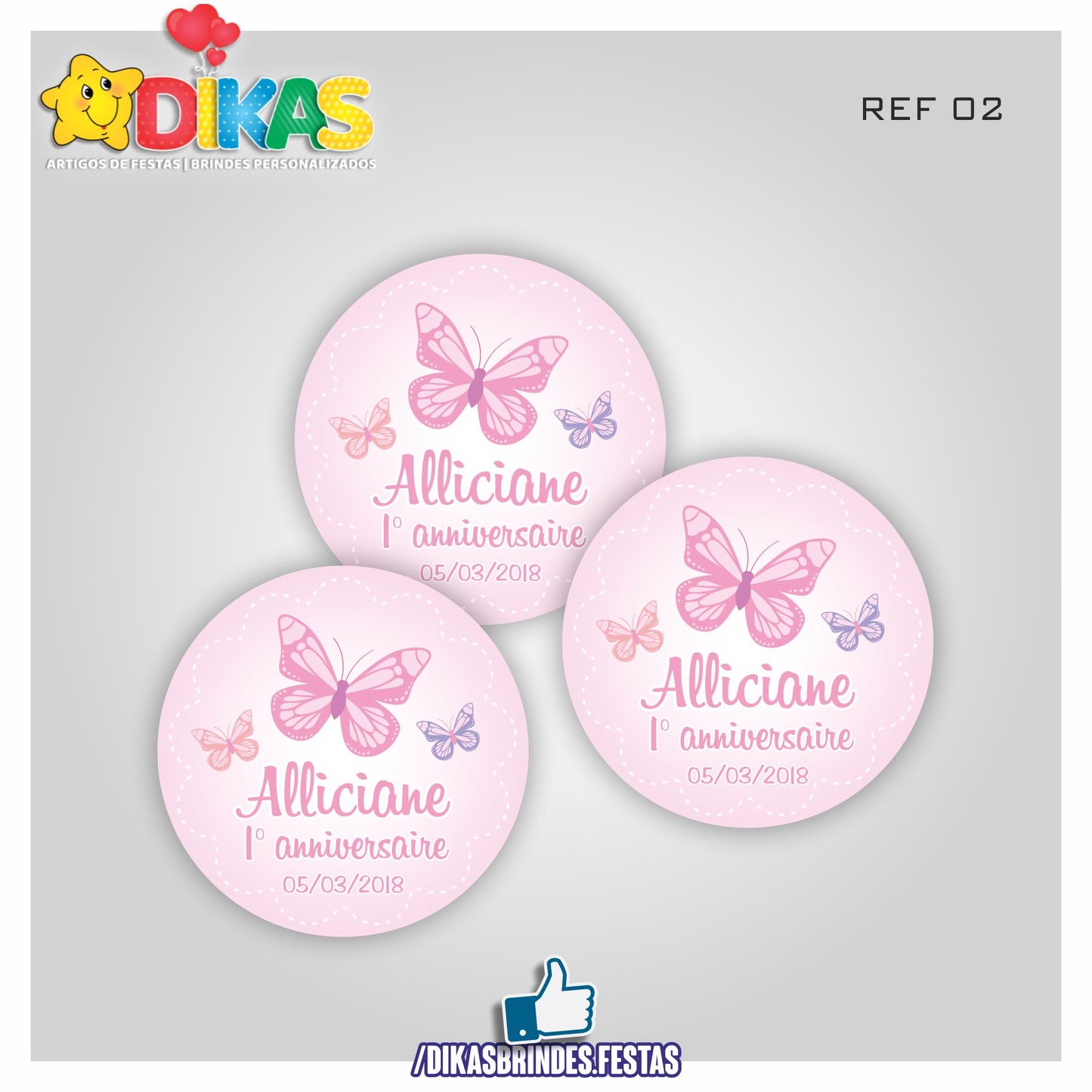 AUTOCOLANTE PERSONALIZADO (40 UNID) - BORBOLETA / JARDIM ENCANTADO