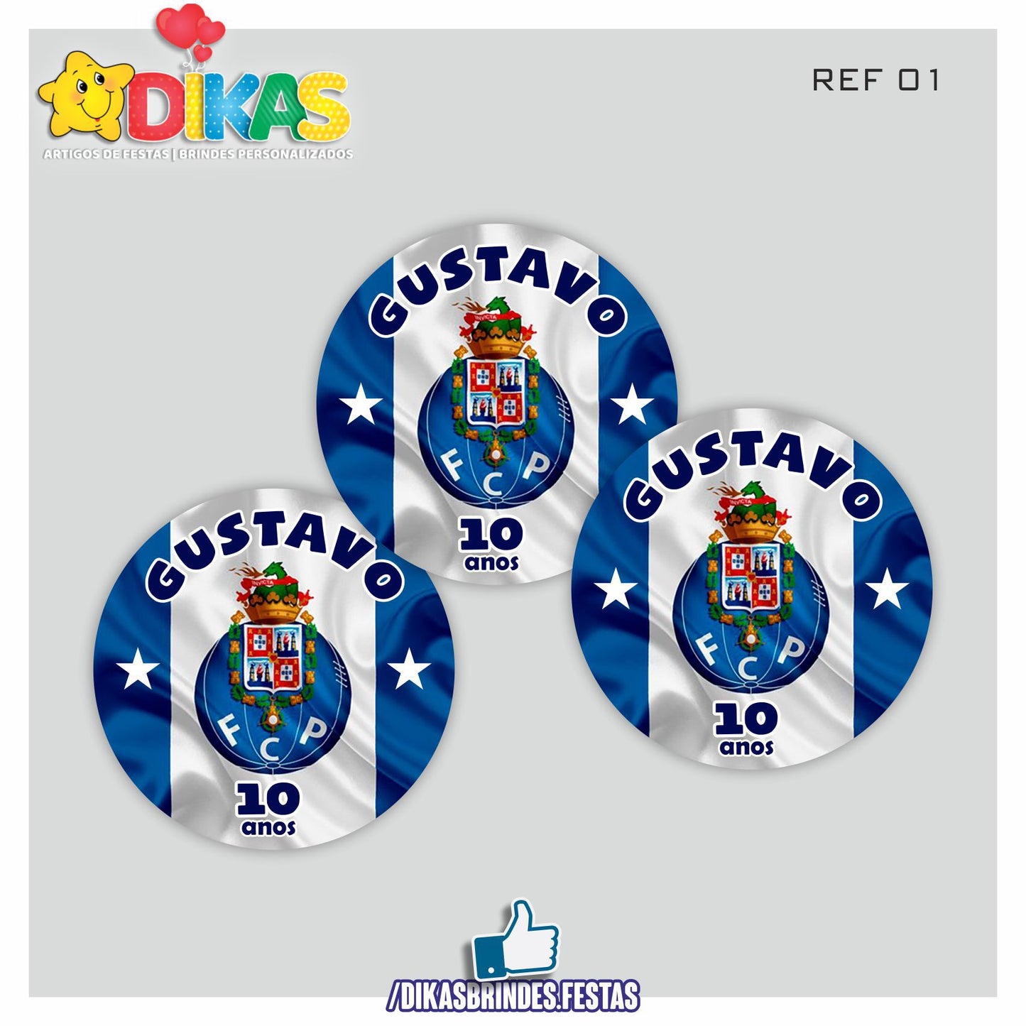 AUTOCOLANTE PERSONALIZADO (40 UNID) - FUTEBOL PORTO