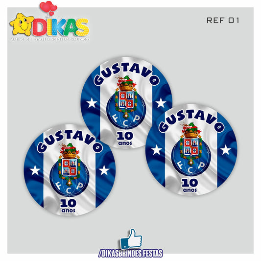 AUTOCOLANTE PERSONALIZADO (40 UNID) - FUTEBOL PORTO