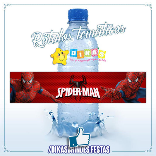 RÓTULO P/ GARRAFA DE ÁGUA - HOMEM ARANHA