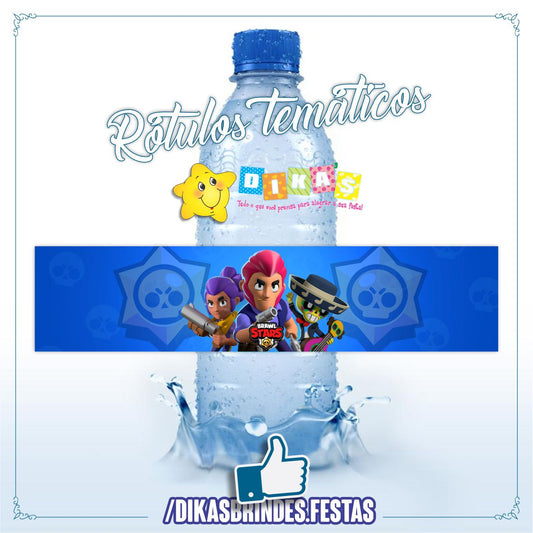 RÓTULO P/ GARRAFA DE ÁGUA - BRAWL STARS
