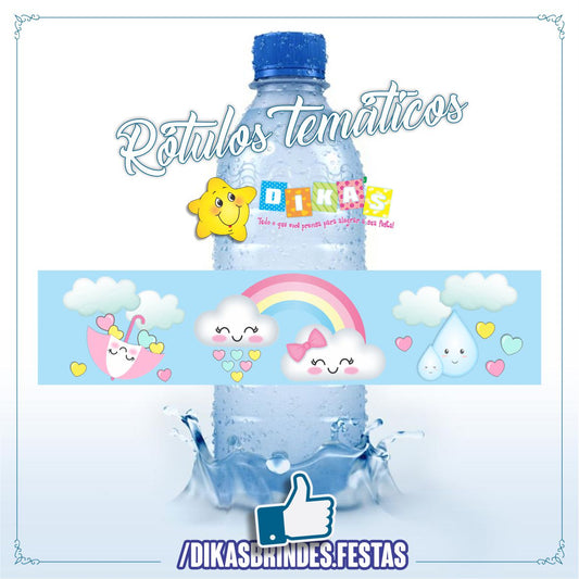 RÓTULO P/ GARRAFA DE ÁGUA - CHUVA DE AMOR