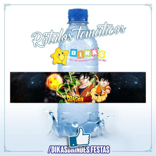 RÓTULO P/ GARRAFA DE ÁGUA - DRAGON BALL