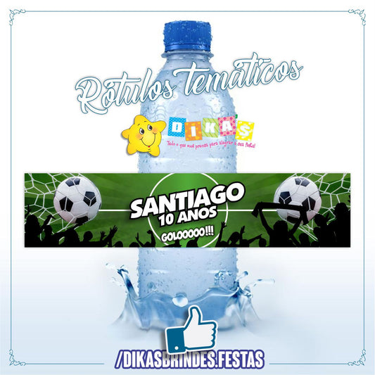 RÓTULO PERSONALIZADO P/ GARRAFA DE ÁGUA - FUTEBOL
