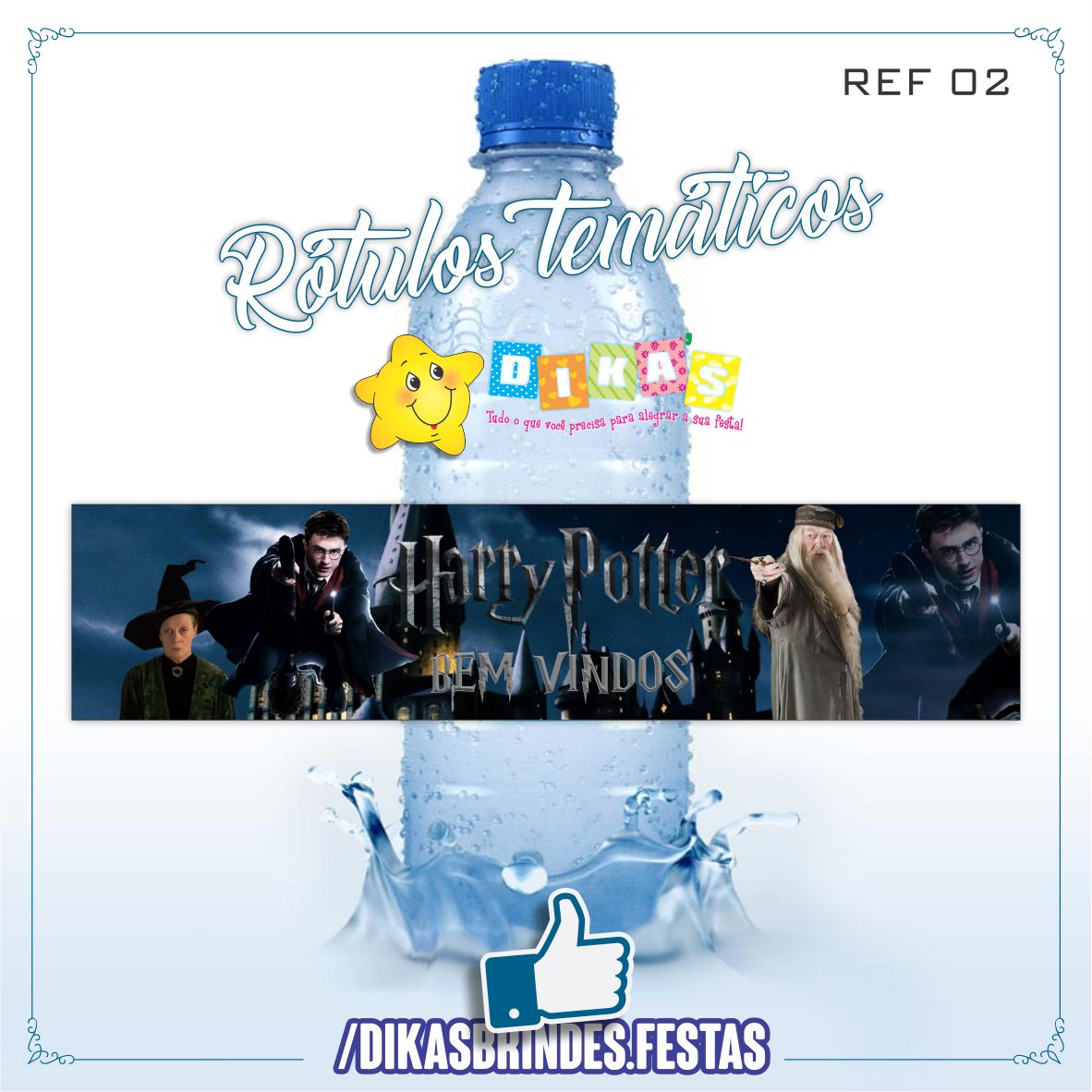 RÓTULO P/ GARRAFA DE ÁGUA - HARRY POTTER