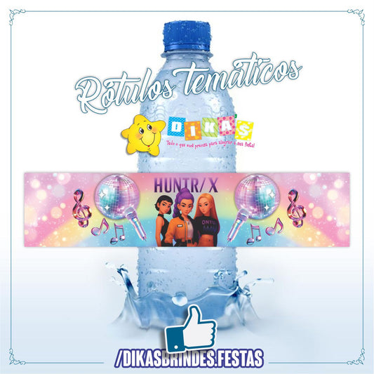 RÓTULO P/ GARRAFA DE ÁGUA - GUERREIRAS DO K-POP