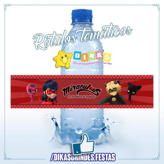 RÓTULO P/ GARRAFA DE ÁGUA - LADYBUG