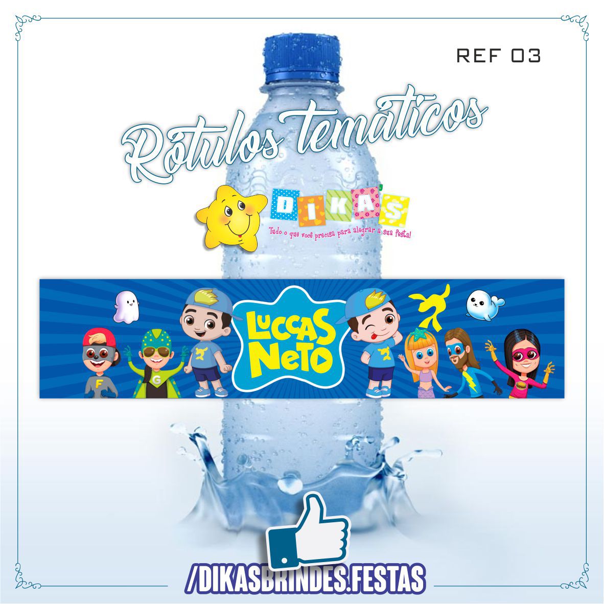 RÓTULO P/ GARRAFA DE ÁGUA - LUCCAS NETO