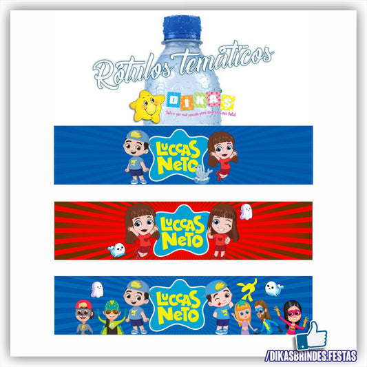 RÓTULO P/ GARRAFA DE ÁGUA - LUCCAS NETO