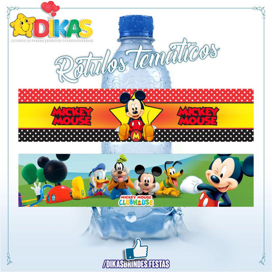 RÓTULO P/ GARRAFA DE ÁGUA - MICKEY