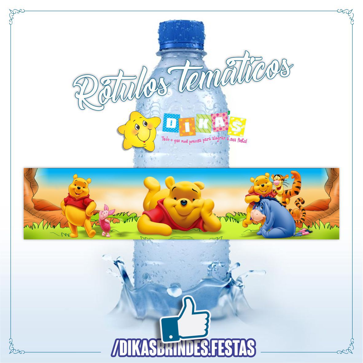 RÓTULO P/ GARRAFA DE ÁGUA - POOH
