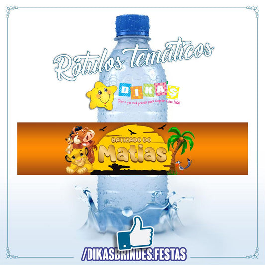 RÓTULO PERSONALIZADO P/ GARRAFA DE ÁGUA - REI LEÃO